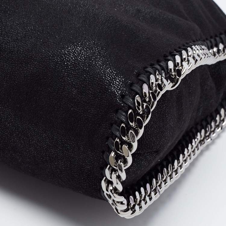 Pre Owned Stella McCartney Black Faux Suede Small Falabella Tote