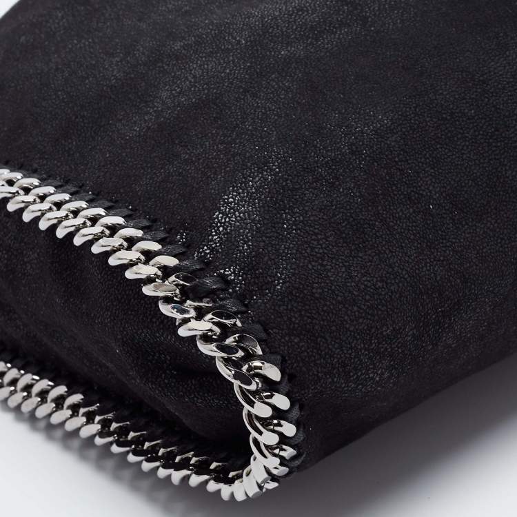 Pre Owned Stella McCartney Black Faux Suede Small Falabella Tote