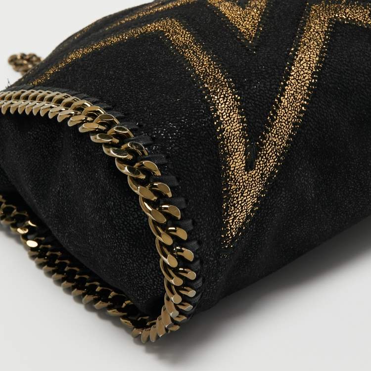 Pre Owned Stella McCartney Black Faux Leather Mini Falabella Tote