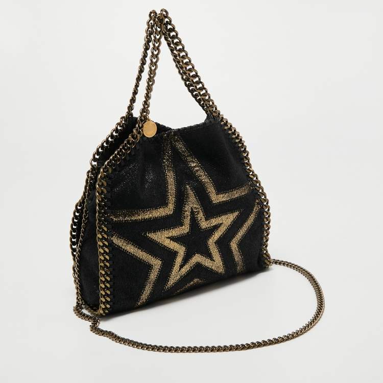 Pre Owned Stella McCartney Black Faux Leather Mini Falabella Tote