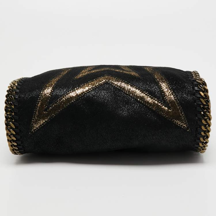 Pre Owned Stella McCartney Black Faux Leather Mini Falabella Tote