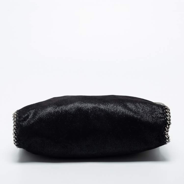 Pre Owned Stella McCartney Black Faux Leather Falabella Fold-Over Tote