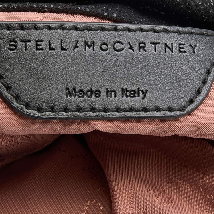 Pre Owned Stella McCartney Black Faux Leather Mini Falabella Tote