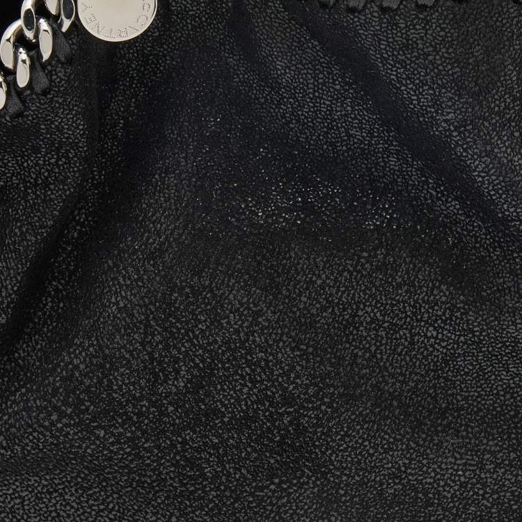 Pre Owned Stella McCartney Black Faux Leather Mini Falabella Tote