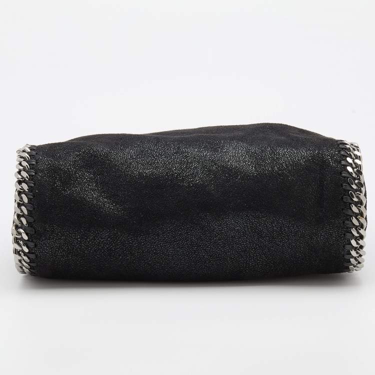 Pre Owned Stella McCartney Black Faux Leather Mini Falabella Tote