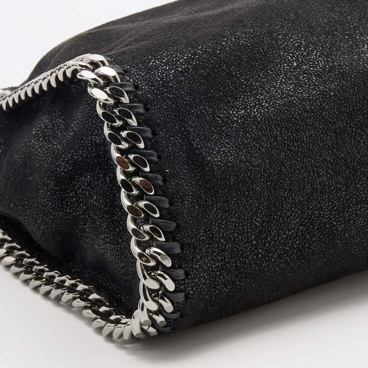 Pre Owned Stella McCartney Black Faux Leather Mini Falabella Tote