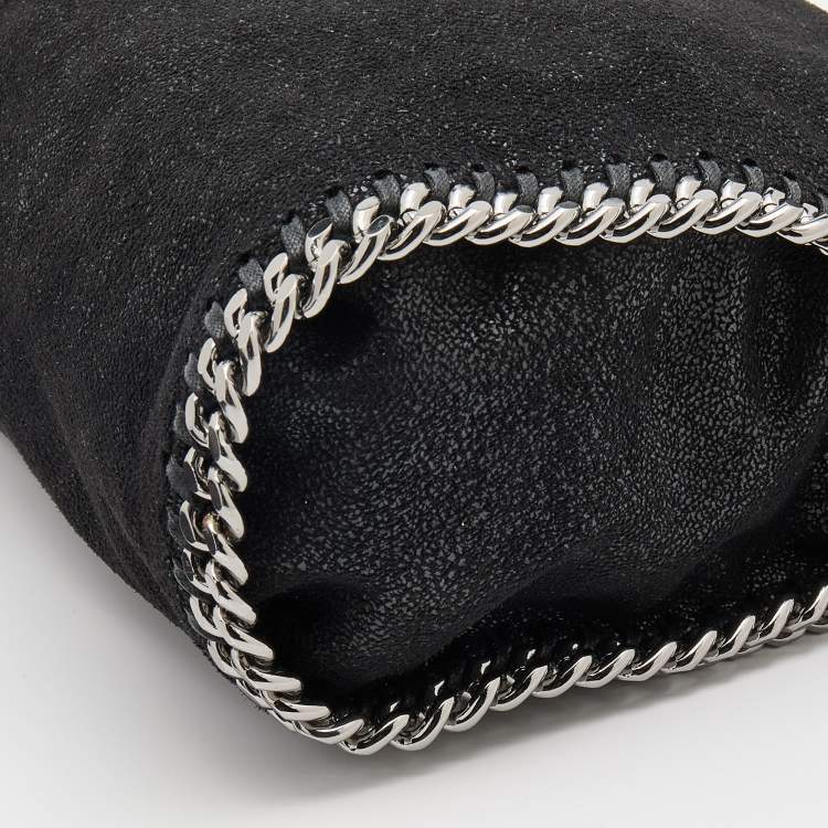 Pre Owned Stella McCartney Black Faux Leather Mini Falabella Tote