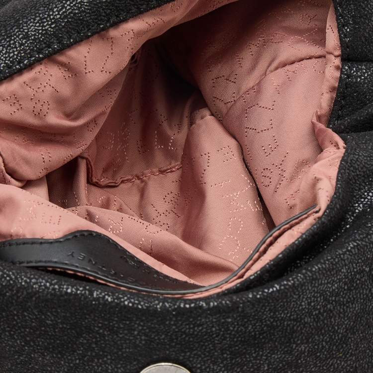 Pre Owned Stella McCartney Black Faux Leather Mini Falabella Tote