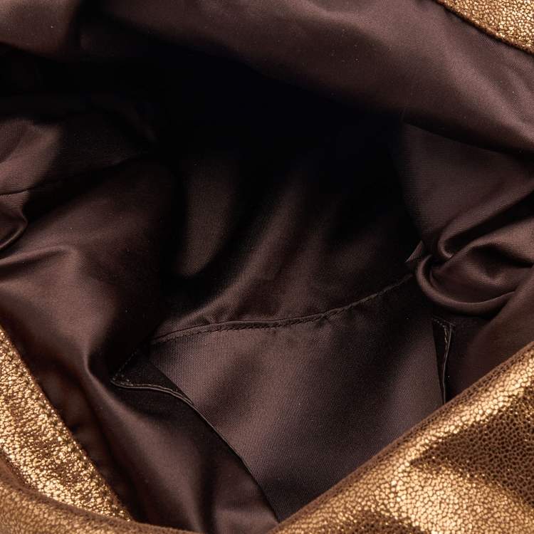Pre Owned Stella McCartney Metallic Brown Faux Leather Small Falabella Tote