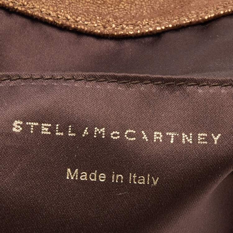 Pre Owned Stella McCartney Metallic Brown Faux Leather Small Falabella Tote