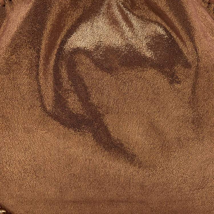 Pre Owned Stella McCartney Metallic Brown Faux Leather Small Falabella Tote