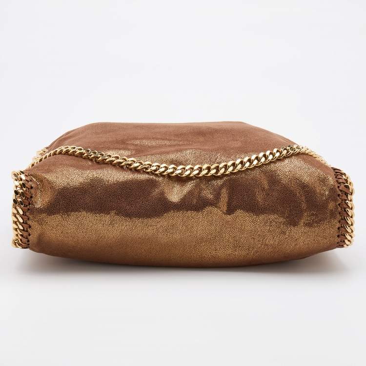 Pre Owned Stella McCartney Metallic Brown Faux Leather Small Falabella Tote