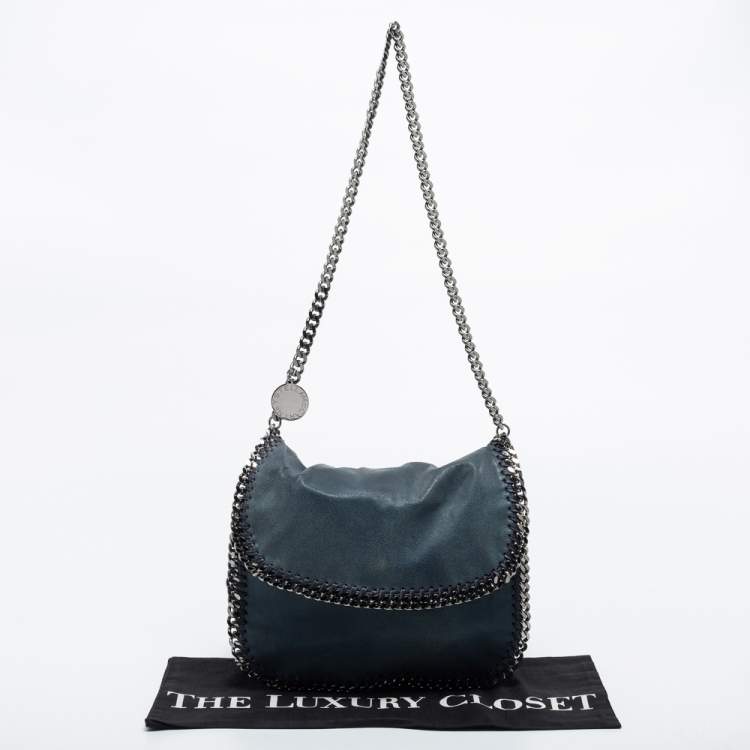 Pre Owned Stella McCartney Blue Faux Suede Falabella Shoulder Bag