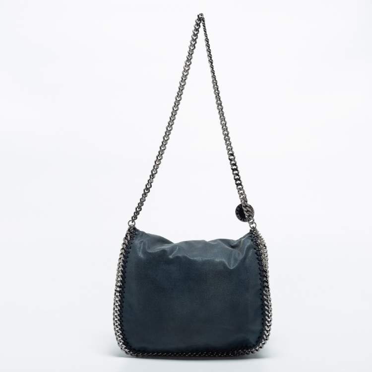 Pre Owned Stella McCartney Blue Faux Suede Falabella Shoulder Bag