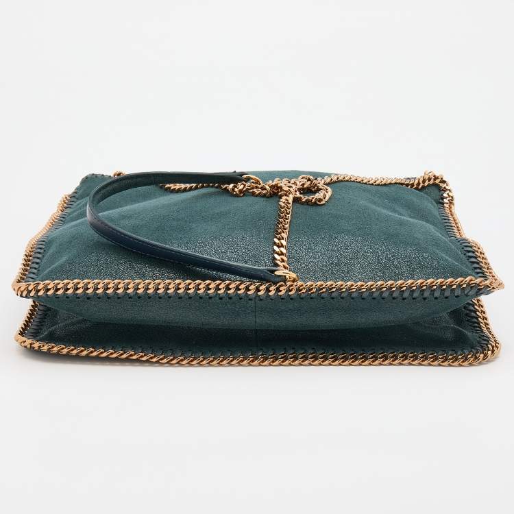 Pre Owned Stella McCartney Green Faux Suede Falabella Shoulder Bag