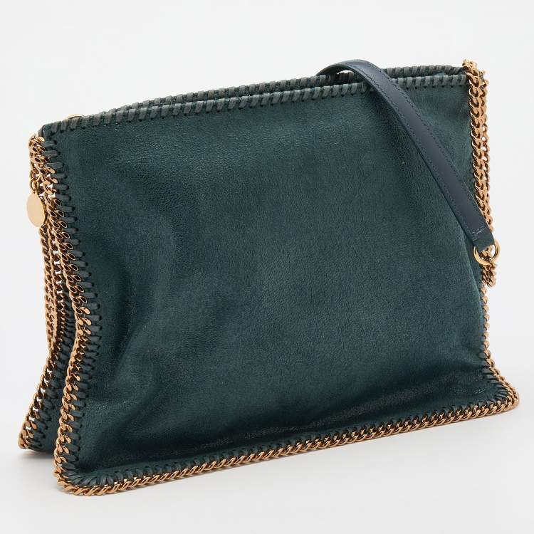 Pre Owned Stella McCartney Green Faux Suede Falabella Shoulder Bag