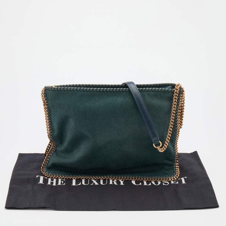 Pre Owned Stella McCartney Green Faux Suede Falabella Shoulder Bag
