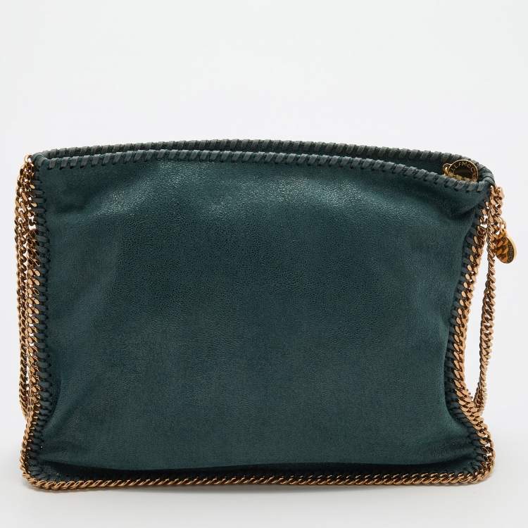 Pre Owned Stella McCartney Green Faux Suede Falabella Shoulder Bag