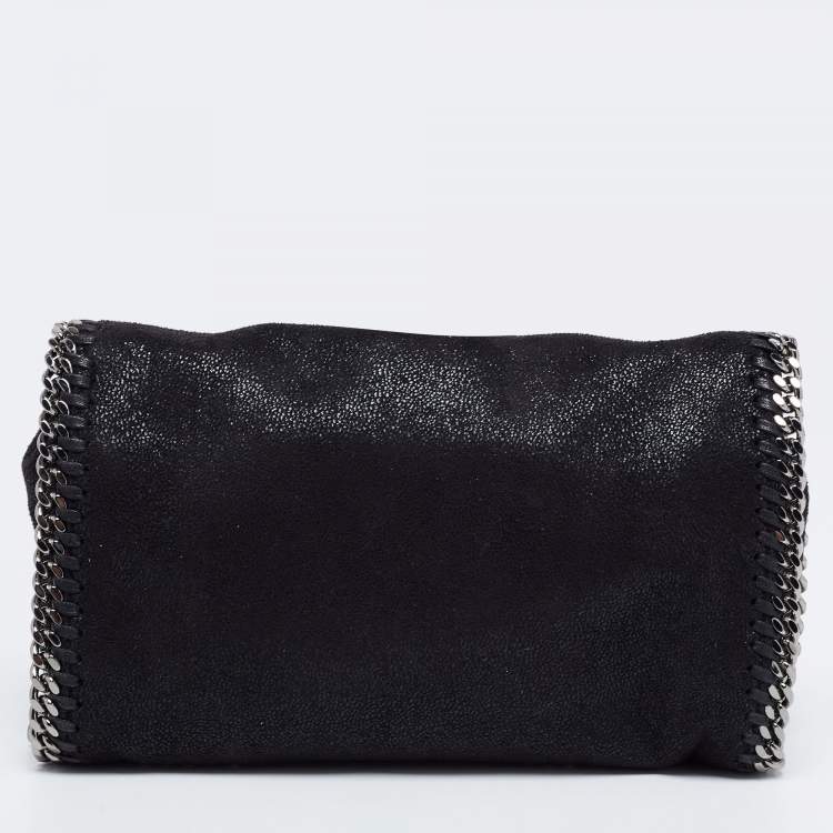 Pre Owned Stella McCartney Black Faux Suede Small Falabella Crossbody Bag