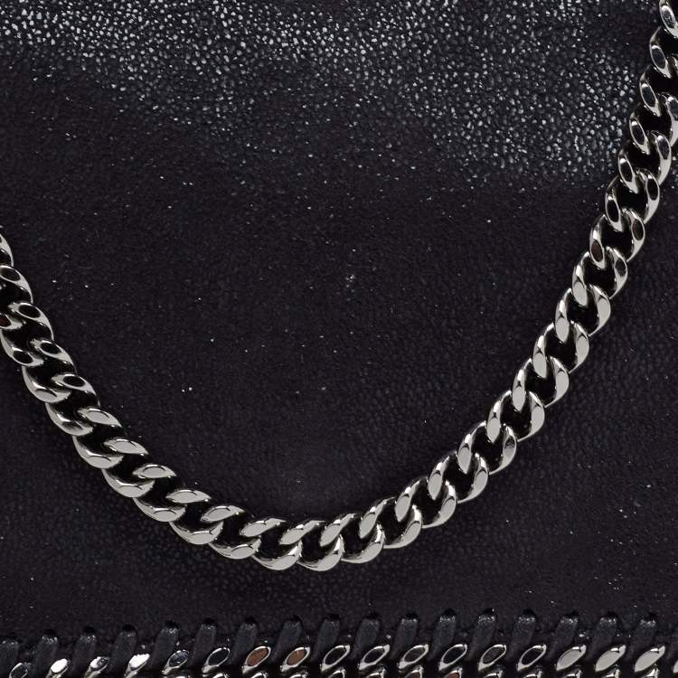 Pre Owned Stella McCartney Black Faux Suede Small Falabella Crossbody Bag