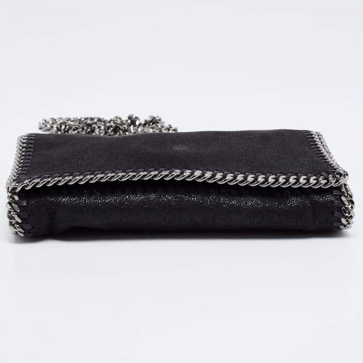 Pre Owned Stella McCartney Black Faux Suede Small Falabella Crossbody Bag