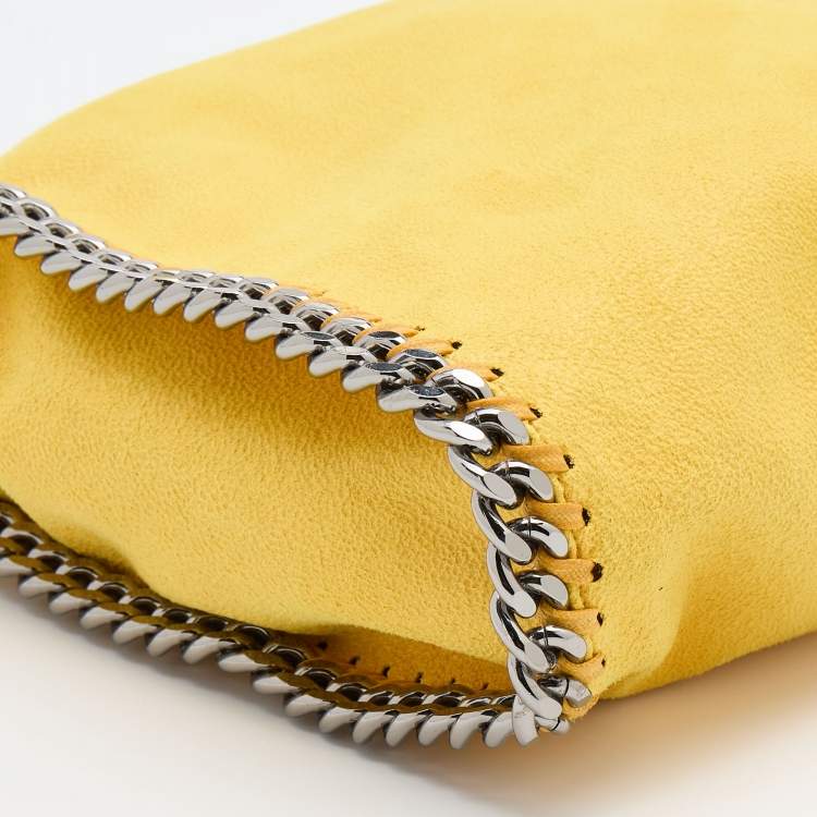 Pre Owned Stella McCartney Yellow Faux Suede Mini Falabella Tote