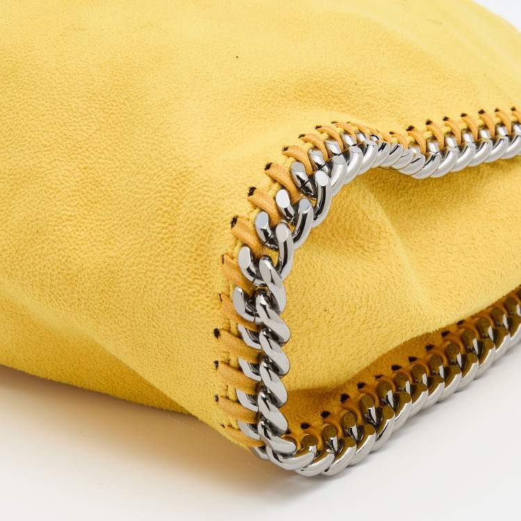 Pre Owned Stella McCartney Yellow Faux Suede Mini Falabella Tote