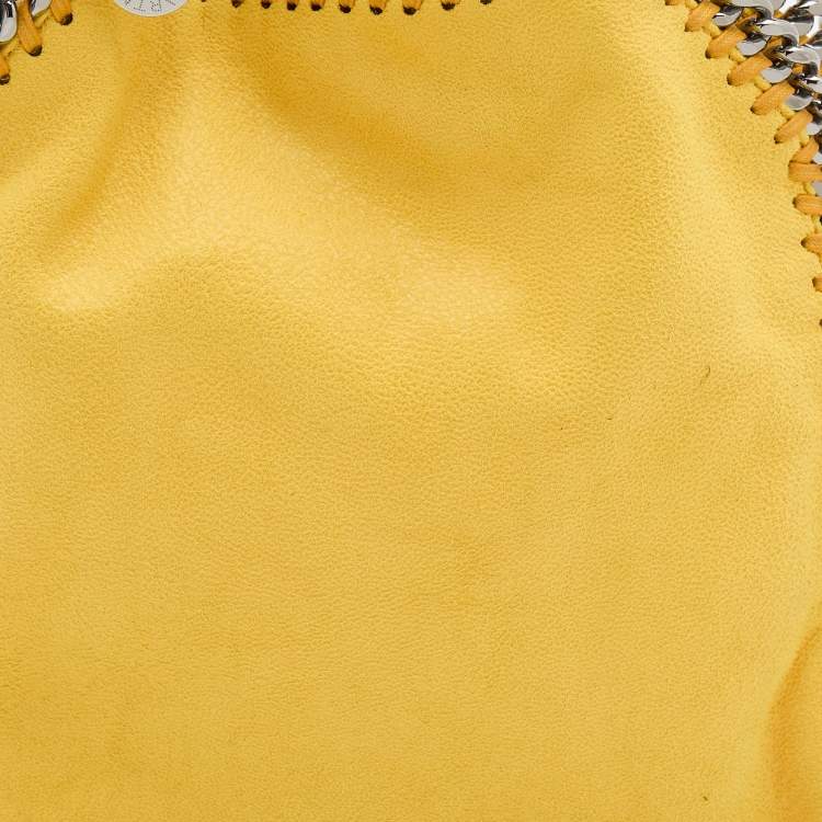 Pre Owned Stella McCartney Yellow Faux Suede Mini Falabella Tote