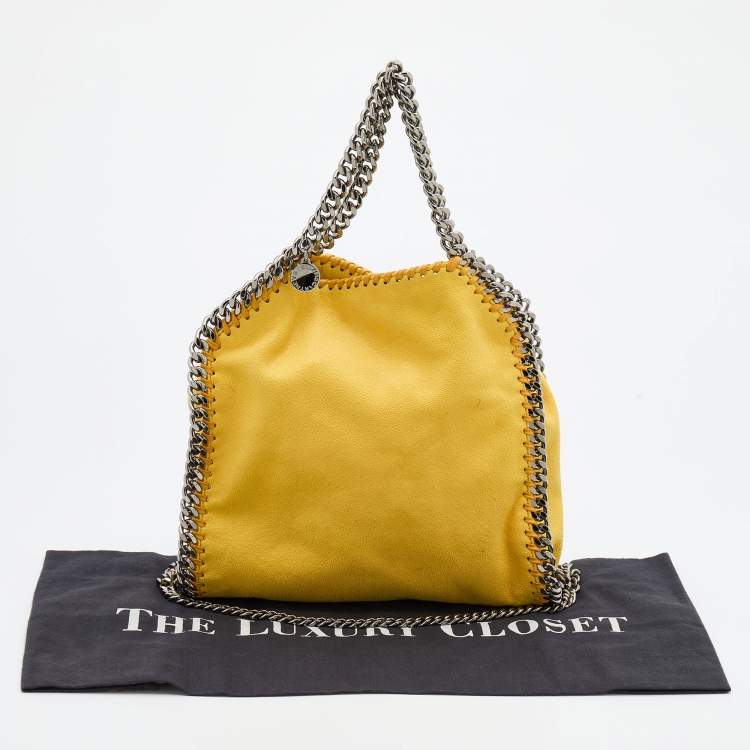 Pre Owned Stella McCartney Yellow Faux Suede Mini Falabella Tote
