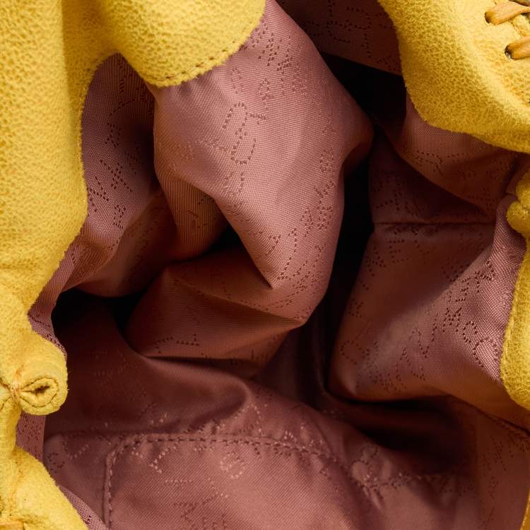 Pre Owned Stella McCartney Yellow Faux Suede Mini Falabella Tote