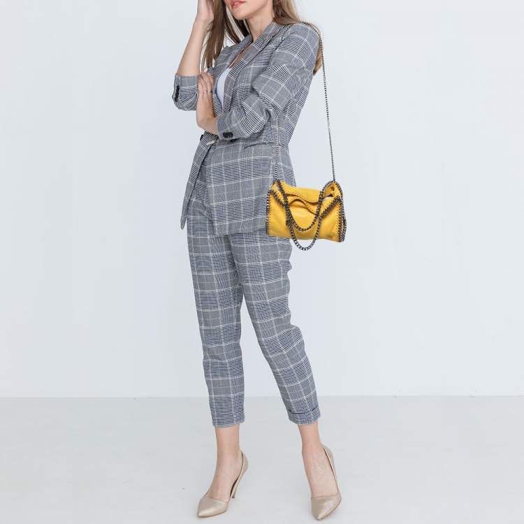 Pre Owned Stella McCartney Yellow Faux Suede Mini Falabella Tote