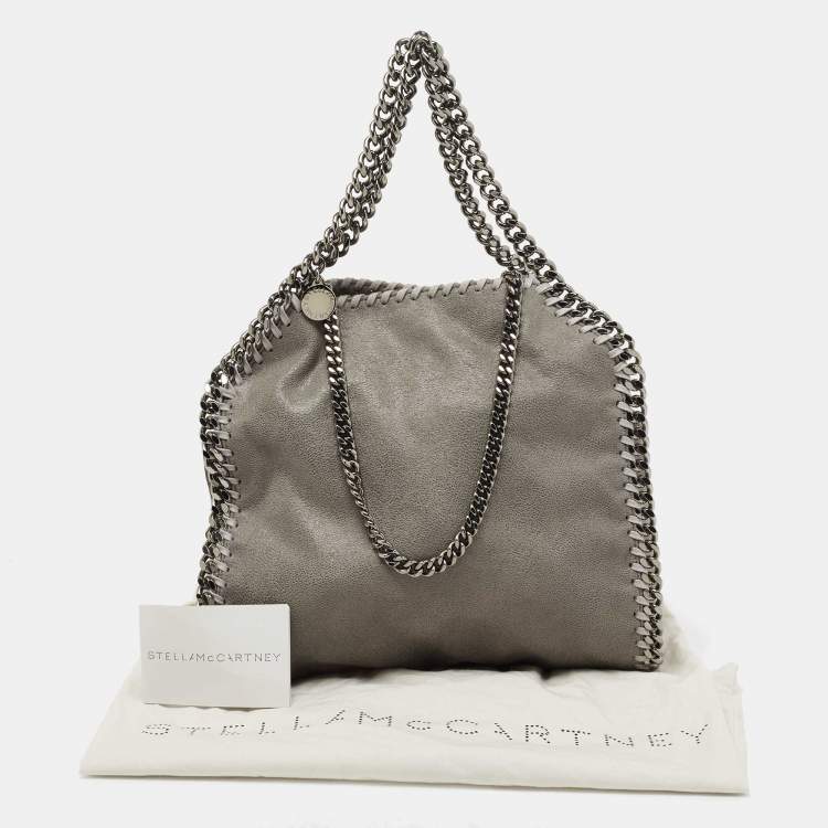 Pre Owned Stella McCartney Grey Faux Suede Mini Falabella Tote