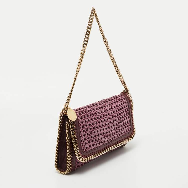 Pre Owned Stella McCartney Purple/Burgundy Woven Faux Leather Falabella Tote 