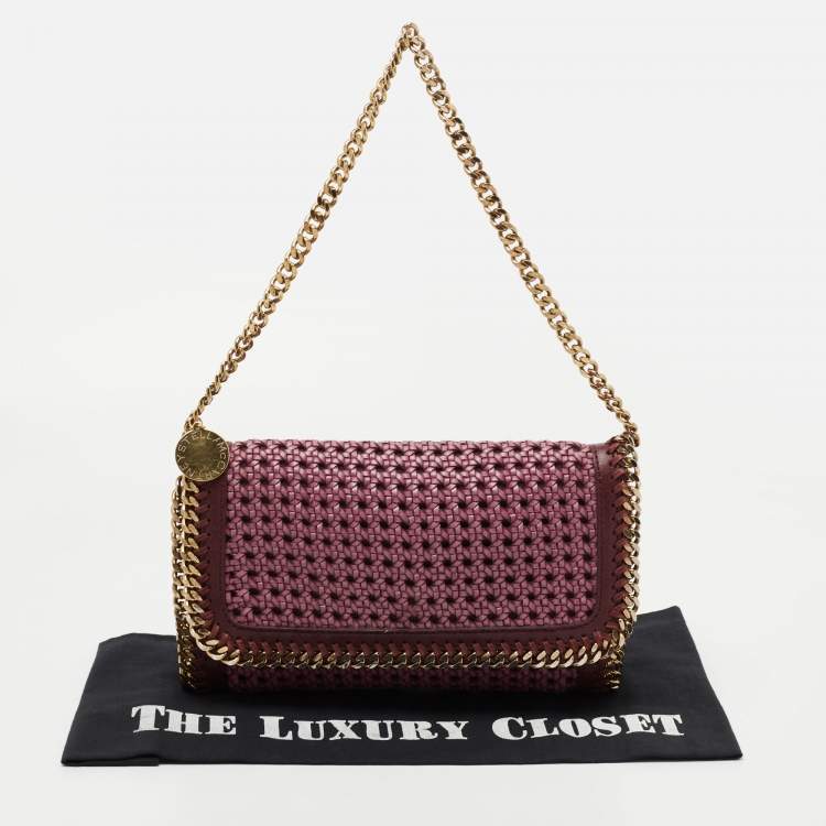 Pre Owned Stella McCartney Purple/Burgundy Woven Faux Leather Falabella Tote 