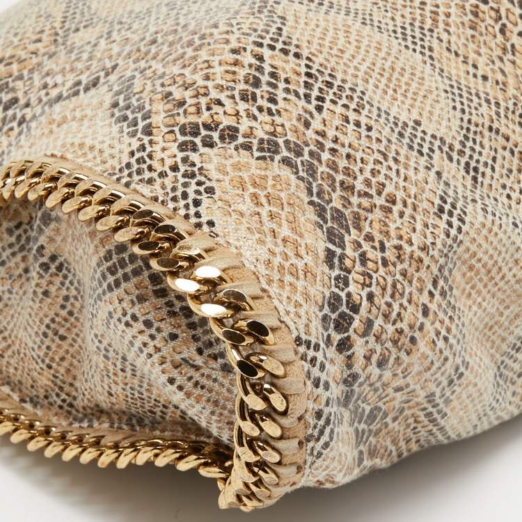 Pre Owned Stella McCartney Beige Canvas Python Effect Falabella Tote