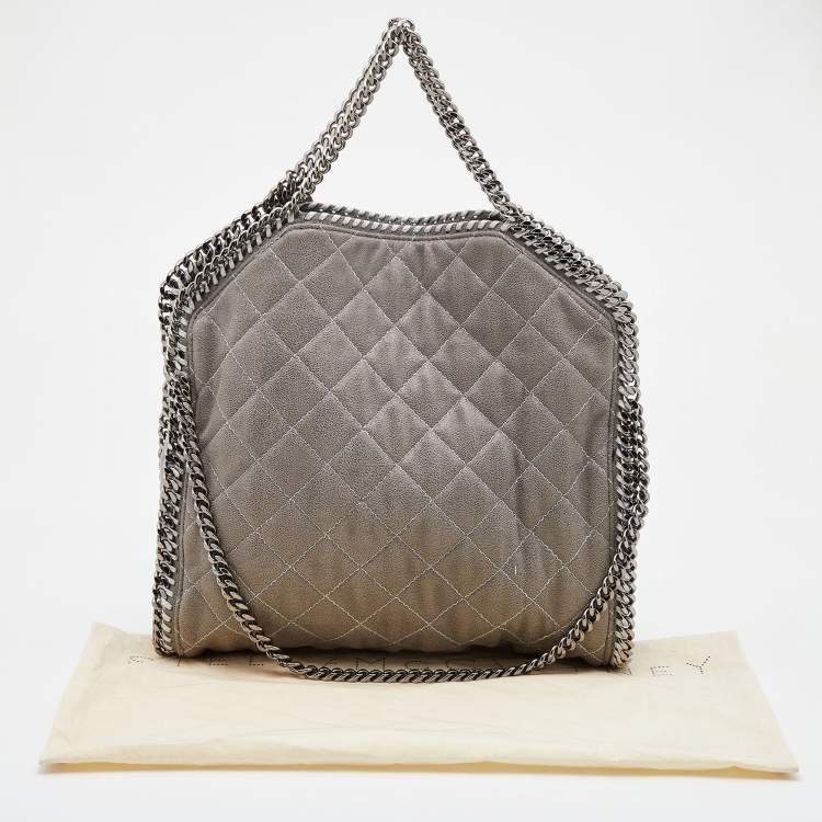مملوكة مسبقًا Stella McCartney Grey Quilted Faux Leather Falabella Large Tote