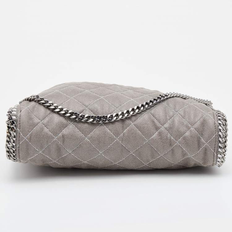 مملوكة مسبقًا Stella McCartney Grey Quilted Faux Leather Falabella Large Tote