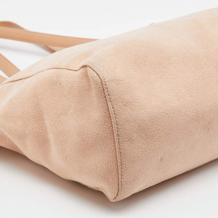 Pre Owned Stella McCartney Beige Faux Leather Chain Link Top Zip Tote