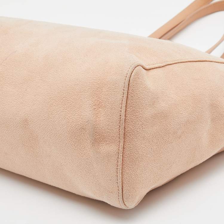 Pre Owned Stella McCartney Beige Faux Leather Chain Link Top Zip Tote