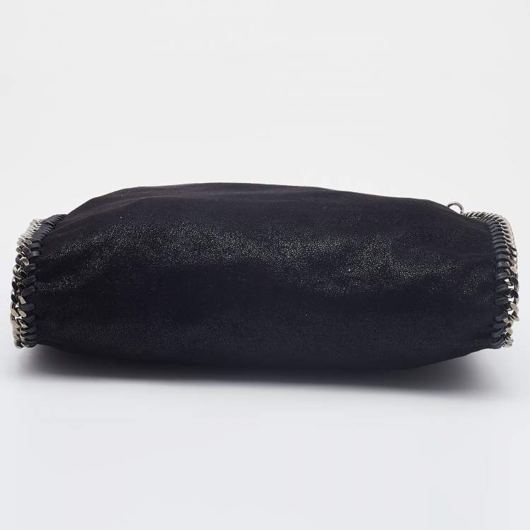 مملوكة مسبقًا Stella McCartney Black Faux Leather Fold over Falabella Tote