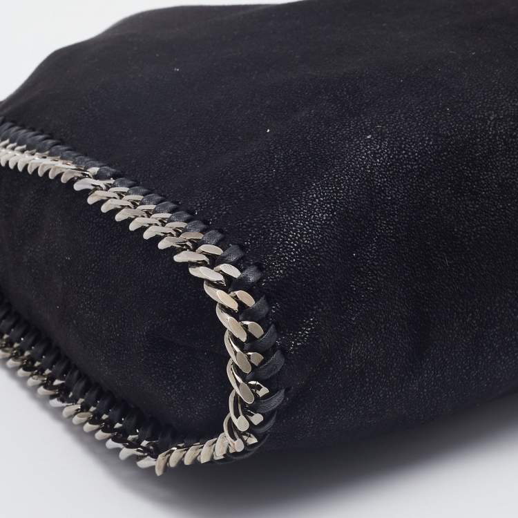مملوكة مسبقًا Stella McCartney Black Faux Leather Fold over Falabella Tote