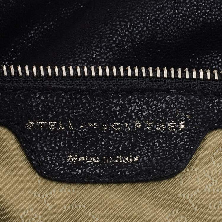مملوكة مسبقًا Stella McCartney Black Faux Leather Fold over Falabella Tote