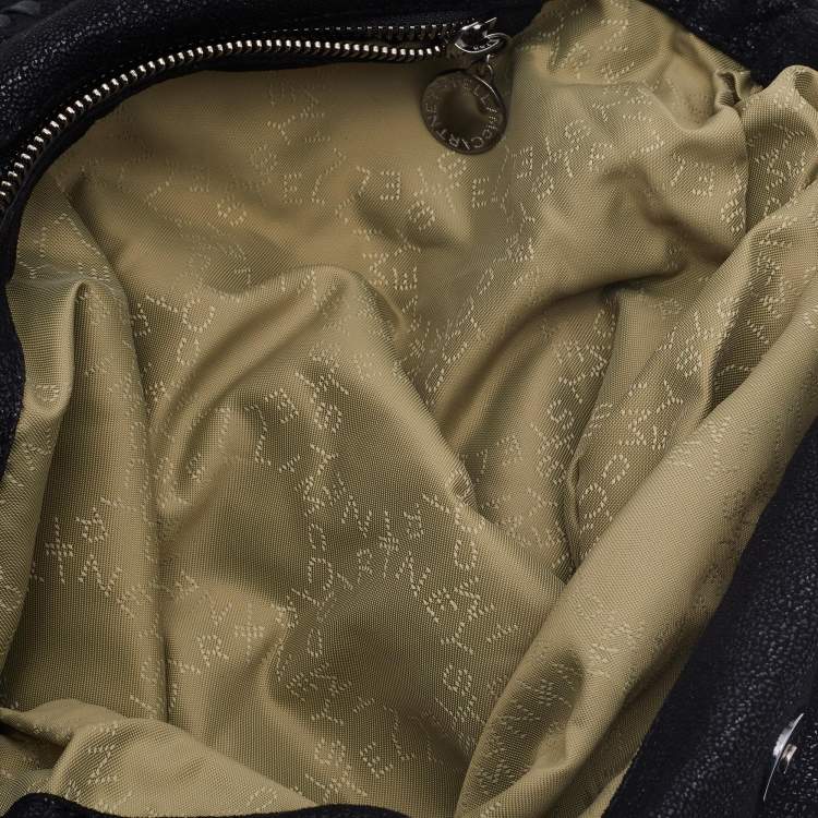 مملوكة مسبقًا Stella McCartney Black Faux Leather Fold over Falabella Tote