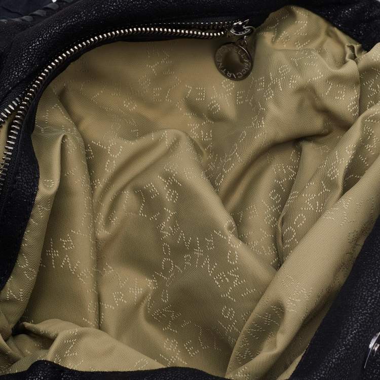 مملوكة مسبقًا Stella McCartney Black Faux Leather Fold over Falabella Tote
