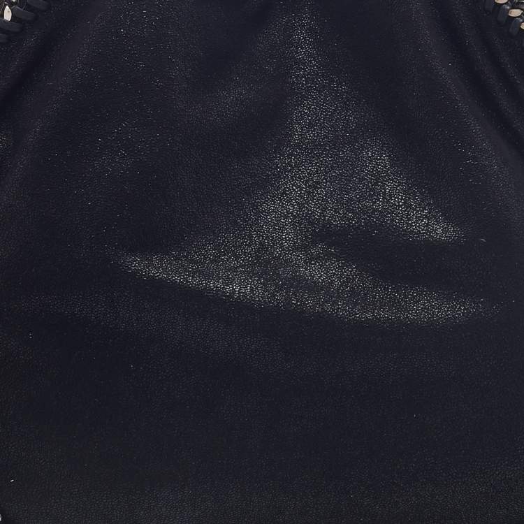 مملوكة مسبقًا Stella McCartney Black Faux Leather Fold over Falabella Tote