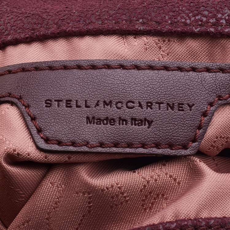 Pre Owned Stella McCartney Burgundy Faux Suede Falabella Fringe Shoulder Bag