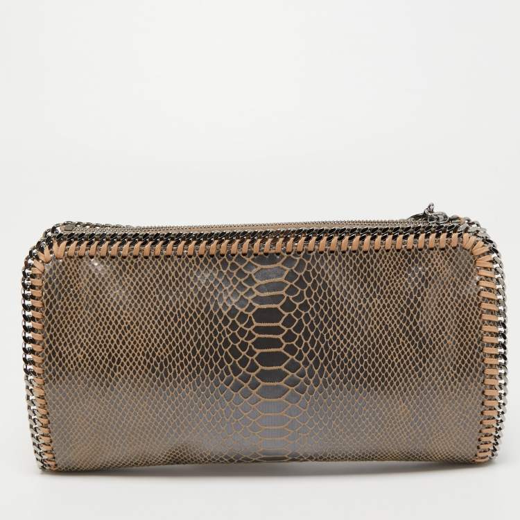 مملوكة مسبقًا Stella McCartney Silver/Beige Faux Suede Falabella Clutch