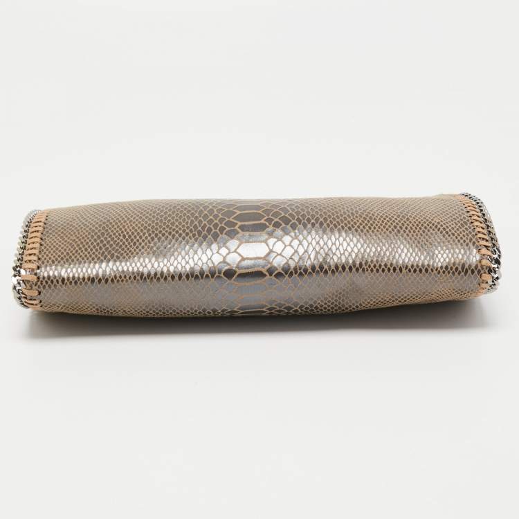 مملوكة مسبقًا Stella McCartney Silver/Beige Faux Suede Falabella Clutch