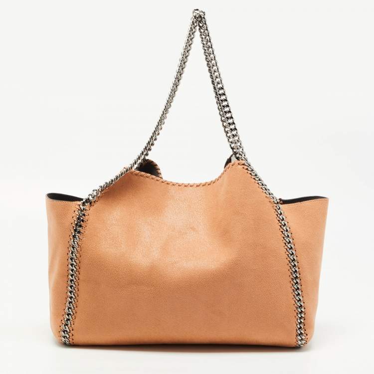 Pre Owned Stella McCartney Brown/Grey Faux Suede Reversible Falabella Shopper Tote