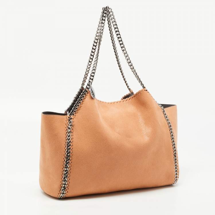 Pre Owned Stella McCartney Brown/Grey Faux Suede Reversible Falabella Shopper Tote